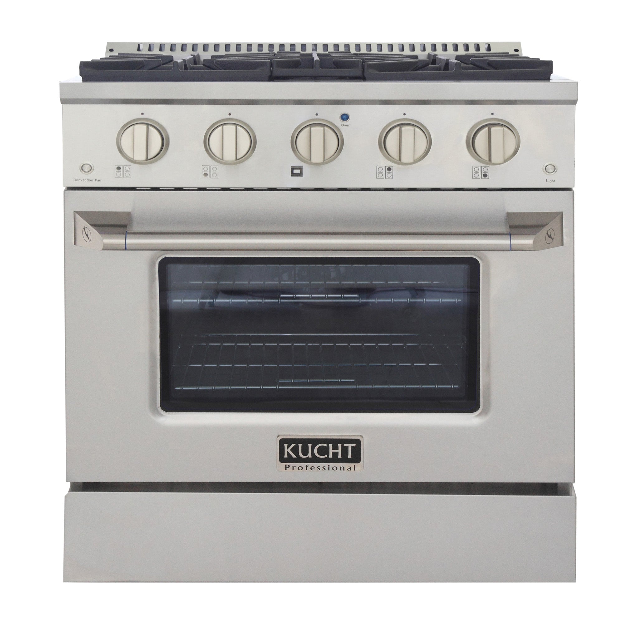 KUCHT Professional 30 in. 4.2 cu. ft. Dual Fuel Range for Natural Gas with Sealed Burners and Convection Oven in Stainless Steel