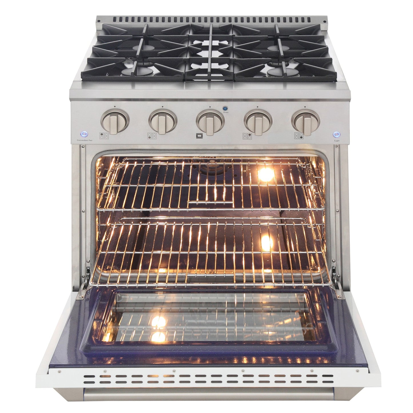 KUCHT Professional 30 in. 4.2 cu. ft. Dual Fuel Range for Natural Gas with Sealed Burners and Convection Oven in Stainless Steel