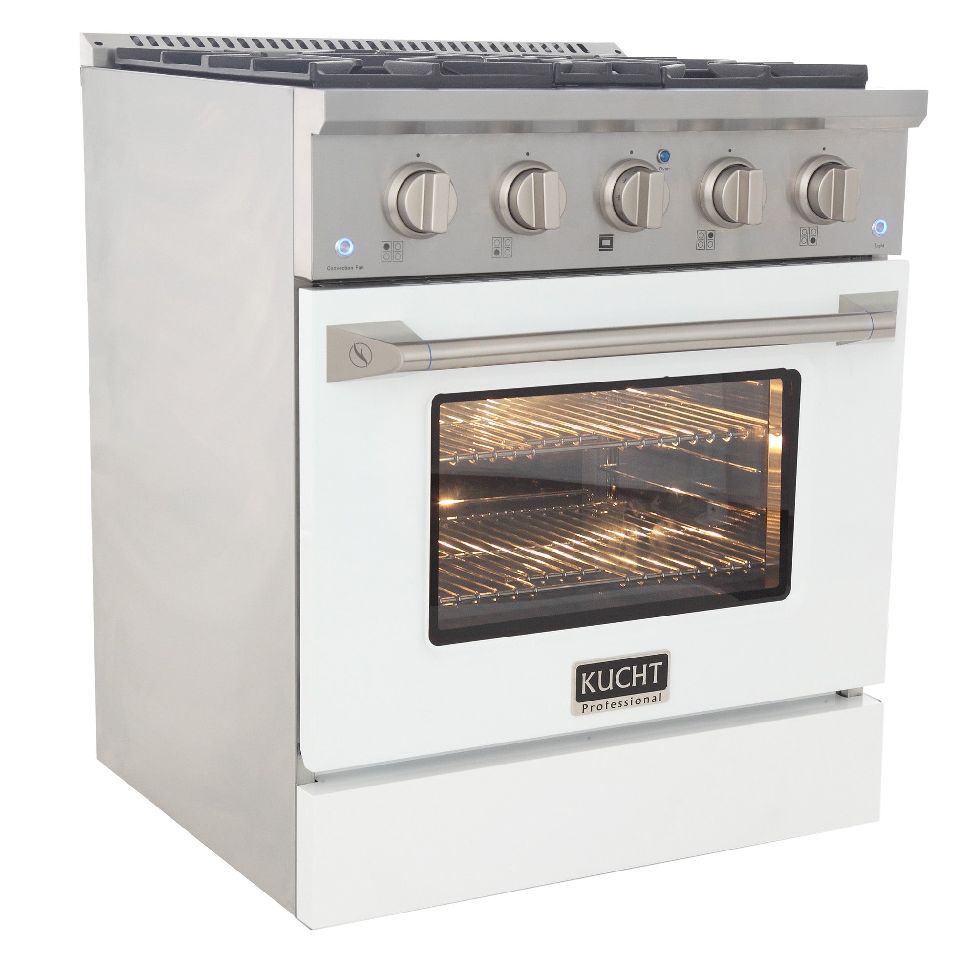KUCHT Professional 30 in. 4.2 cu. ft. Dual Fuel Range for Natural Gas with Sealed Burners and Convection Oven in Stainless Steel