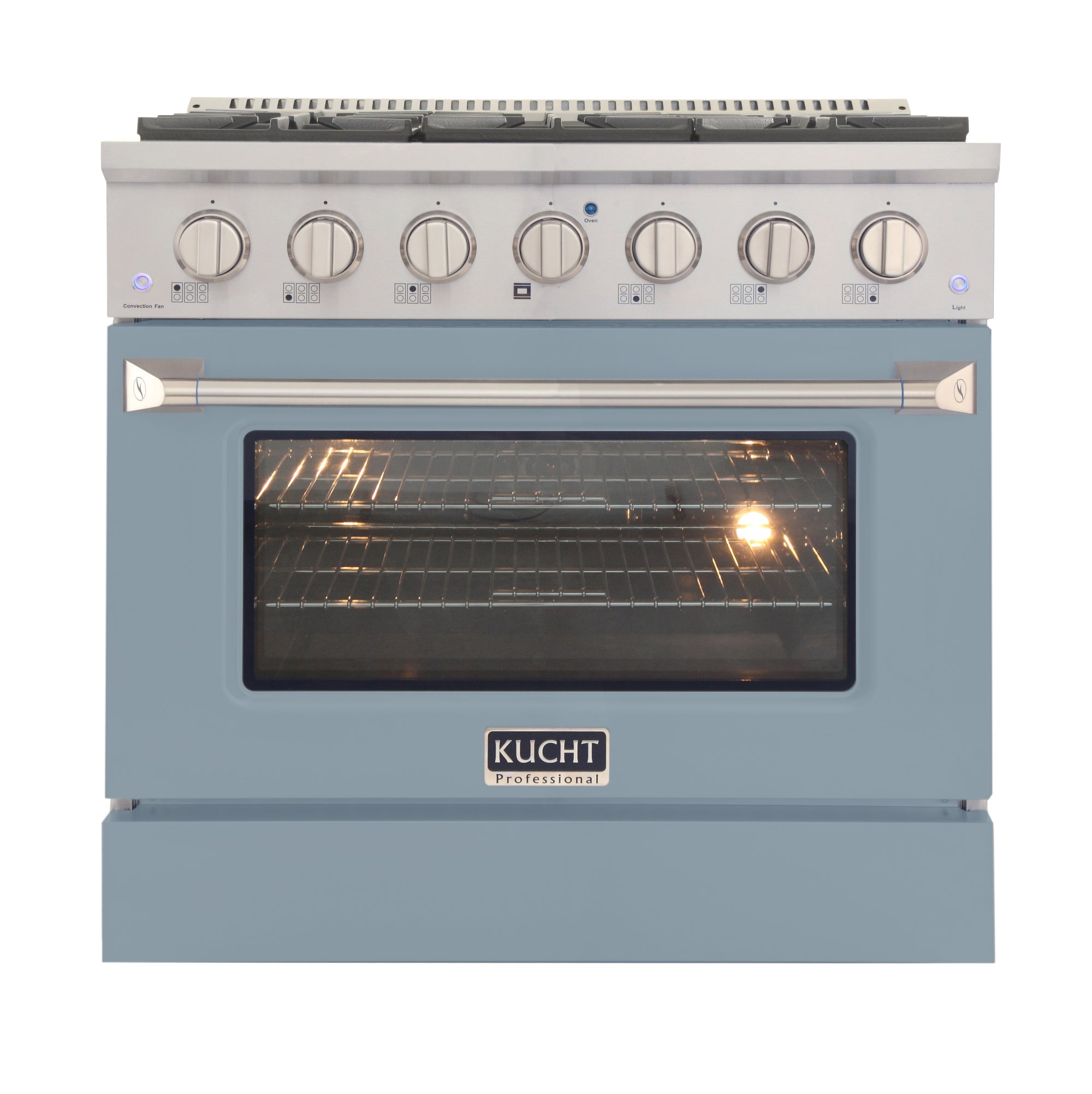 KUCHT Professional 36 in. 5.2 cu. ft. Natural Gas Range with Sealed Burners and Convection Oven in Stainless Steel