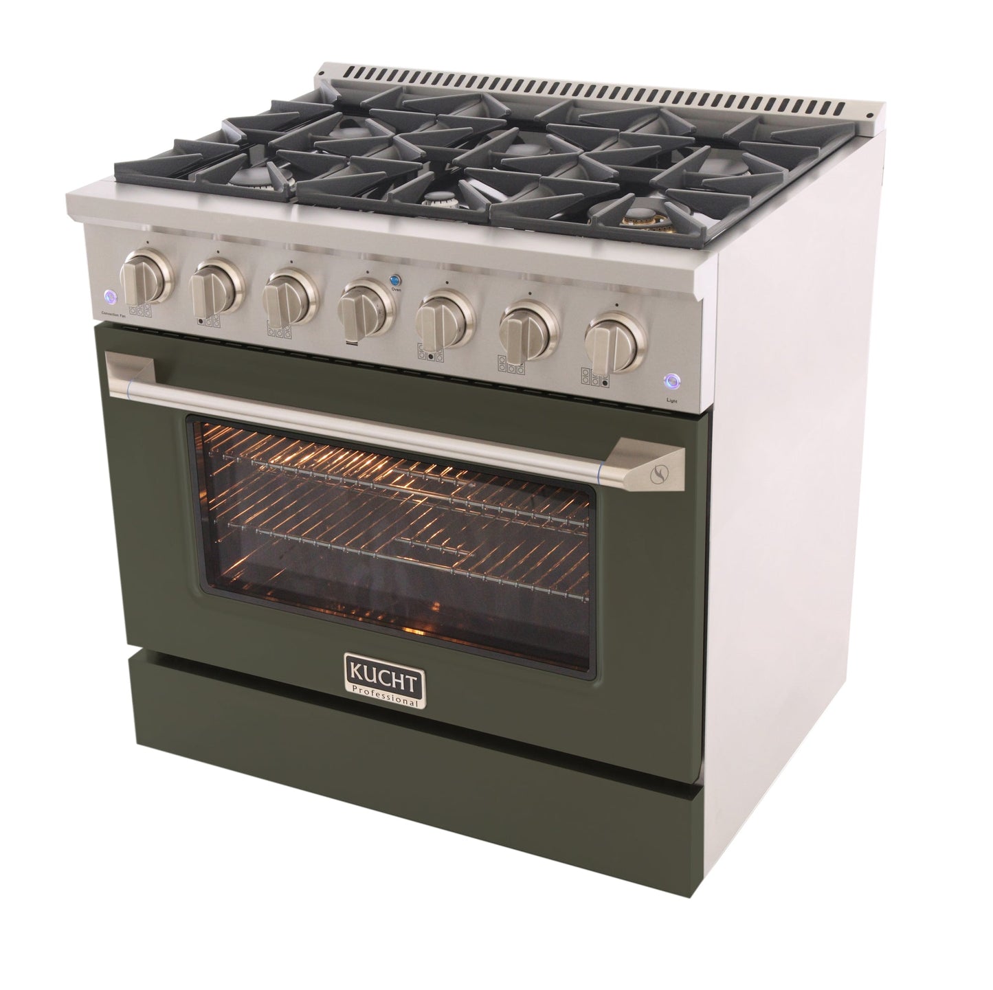 KUCHT Professional 36 in. 5.2 cu. ft. Propane Gas Range with Sealed Burners and Convection Oven in Stainless Steel