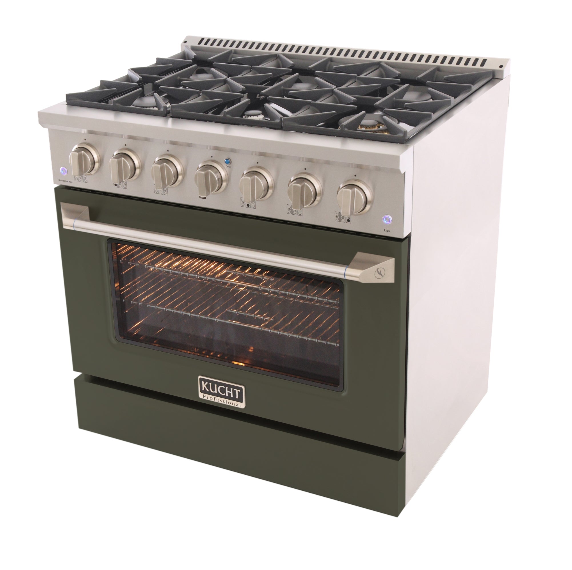 KUCHT Professional 36 in. 5.2 cu. ft. Propane Gas Range with Sealed Burners and Convection Oven in Stainless Steel