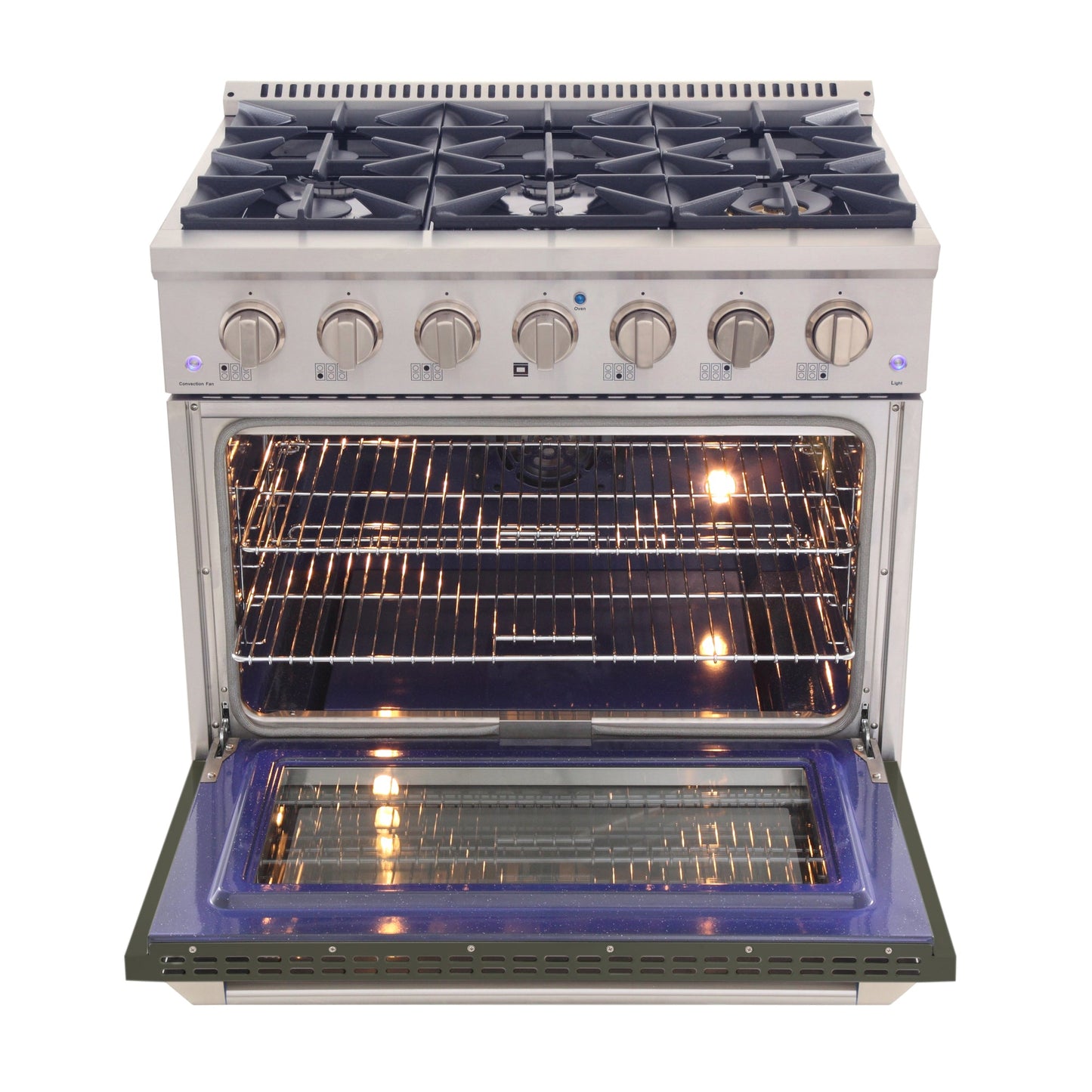 KUCHT Professional 36 in. 5.2 cu. ft. Propane Gas Range with Sealed Burners and Convection Oven in Stainless Steel