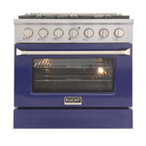 KUCHT Professional 36 in. 5.2 cu. ft. Dual Fuel Range for Natural Gas with Sealed Burners and Convection Oven in Stainless Steel