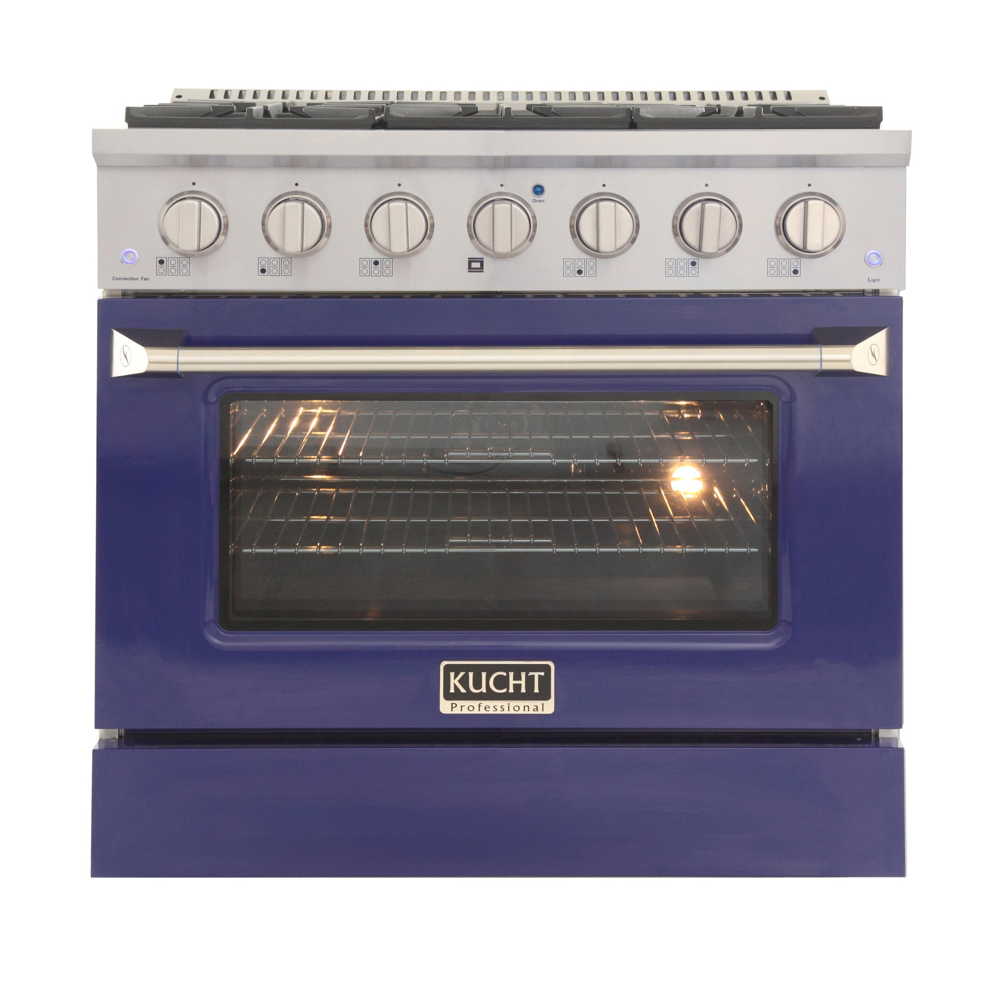 KUCHT Professional 36 in. 5.2 cu. ft. Dual Fuel Range for Propane Gas with Sealed Burners and Convection Oven in Stainless Steel