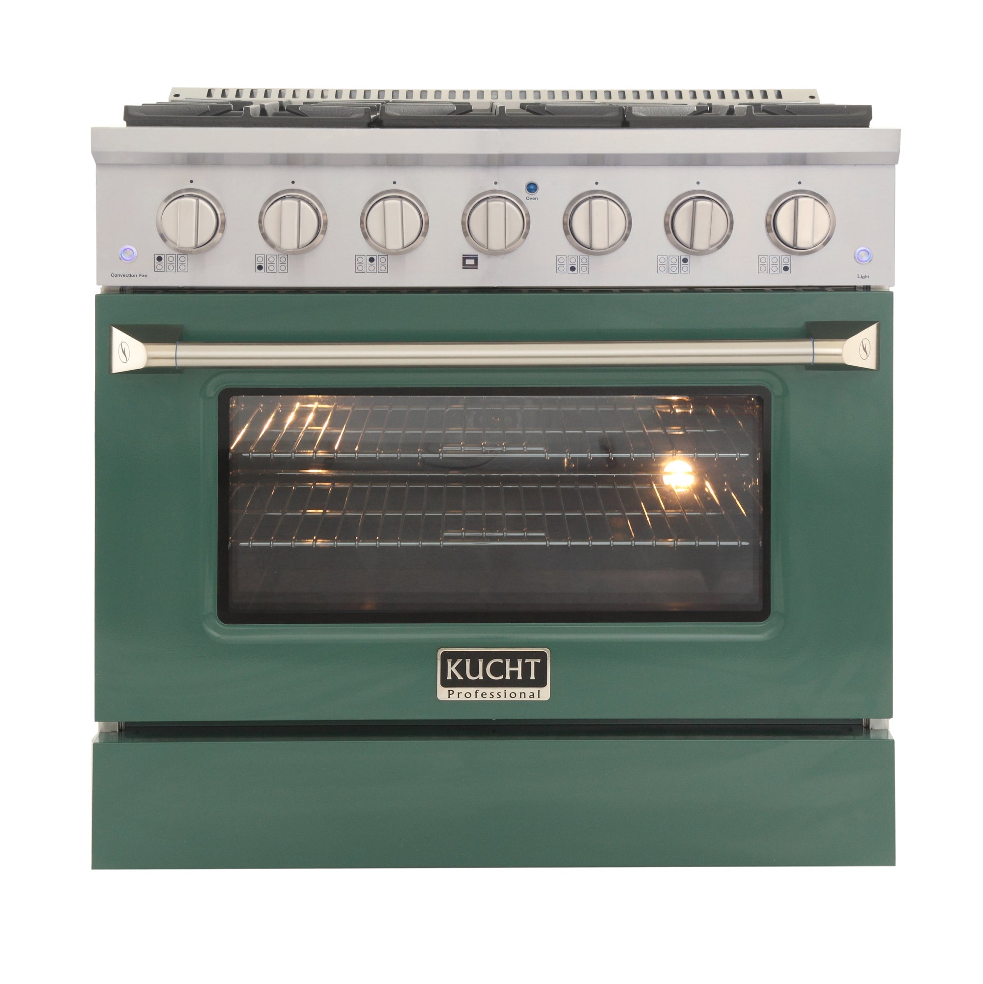 KUCHT Professional 36 in. 5.2 cu. ft. Dual Fuel Range for Natural Gas with Sealed Burners and Convection Oven in Stainless Steel