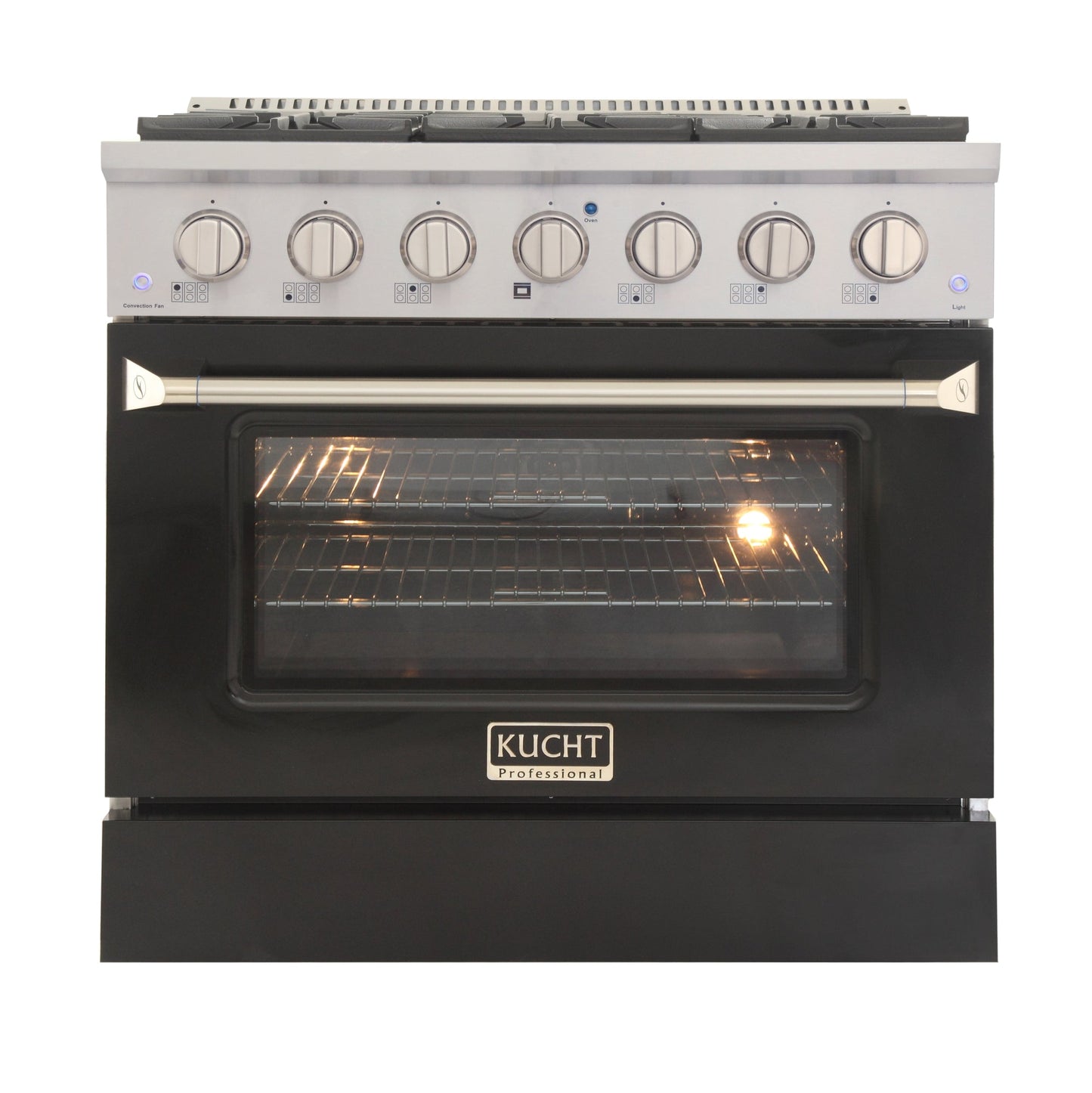 KUCHT Professional 36 in. 5.2 cu. ft. Propane Gas Range with Sealed Burners and Convection Oven in Stainless Steel