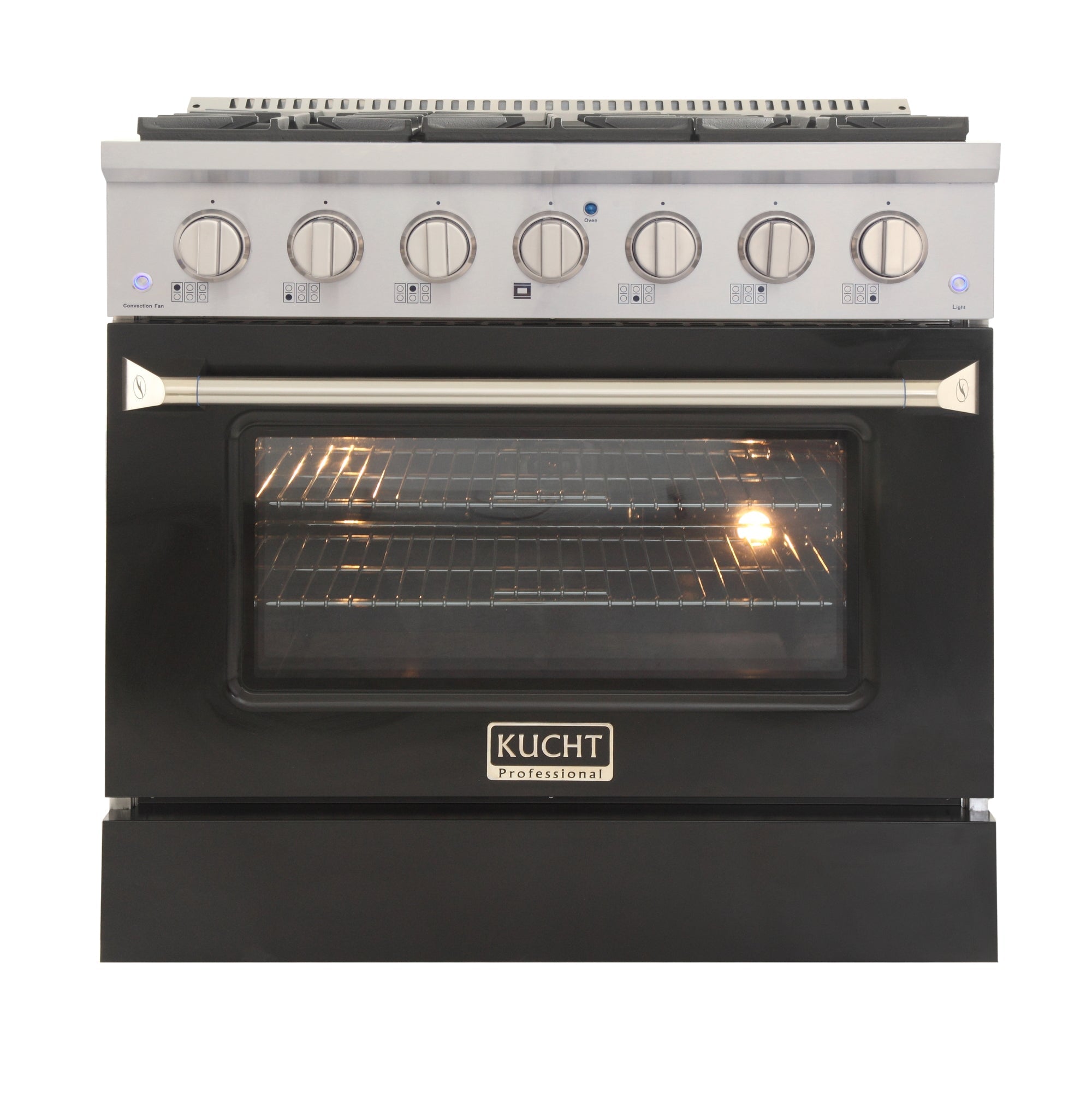 KUCHT Professional 36 in. 5.2 cu. ft. Propane Gas Range with Sealed Burners and Convection Oven in Stainless Steel