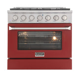 KUCHT Professional 36 in. 5.2 cu. ft. Natural Gas Range with Sealed Burners and Convection Oven in Stainless Steel