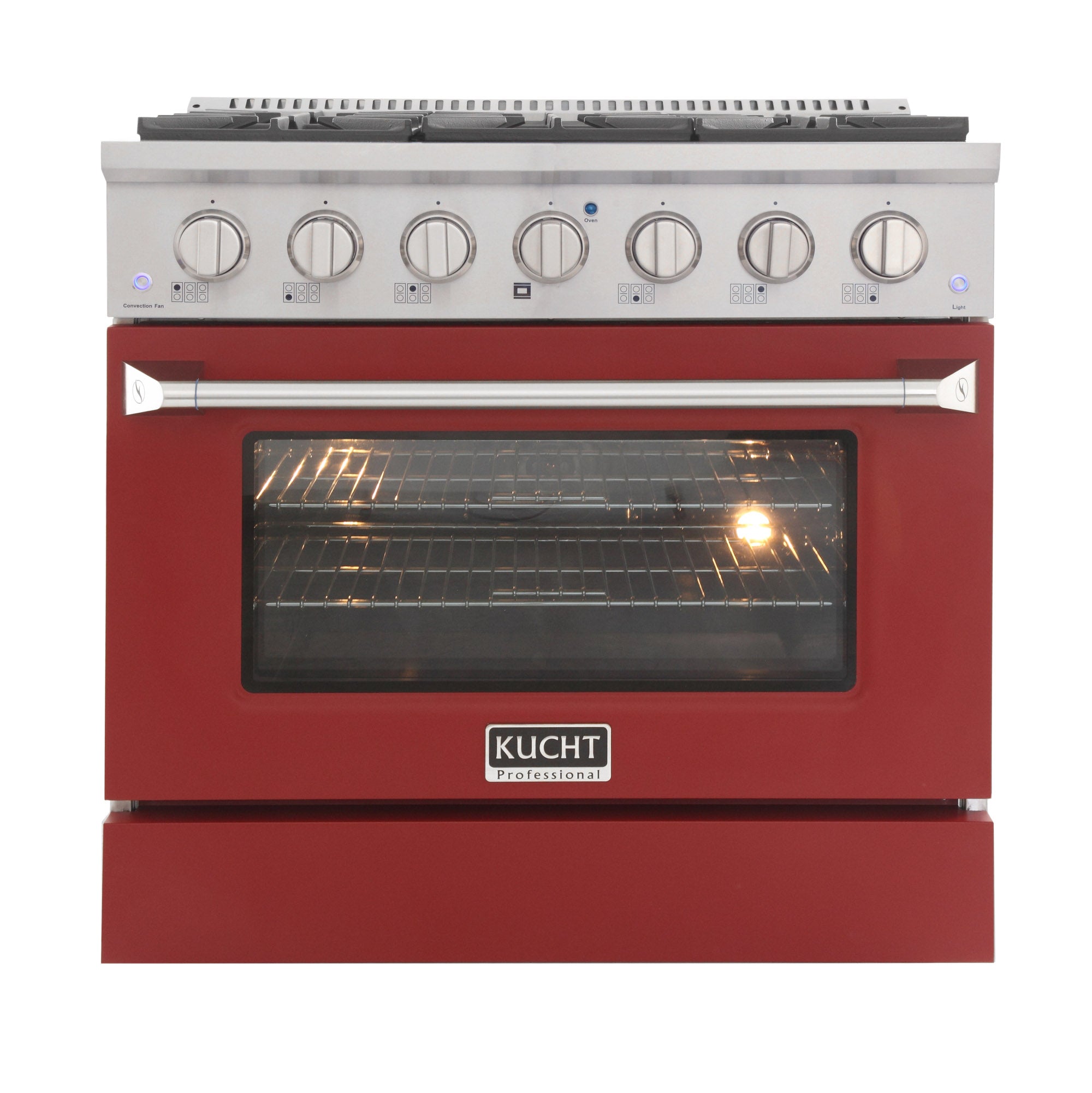 KUCHT Professional 36 in. 5.2 cu. ft. Dual Fuel Range for Propane Gas with Sealed Burners and Convection Oven in Stainless Steel