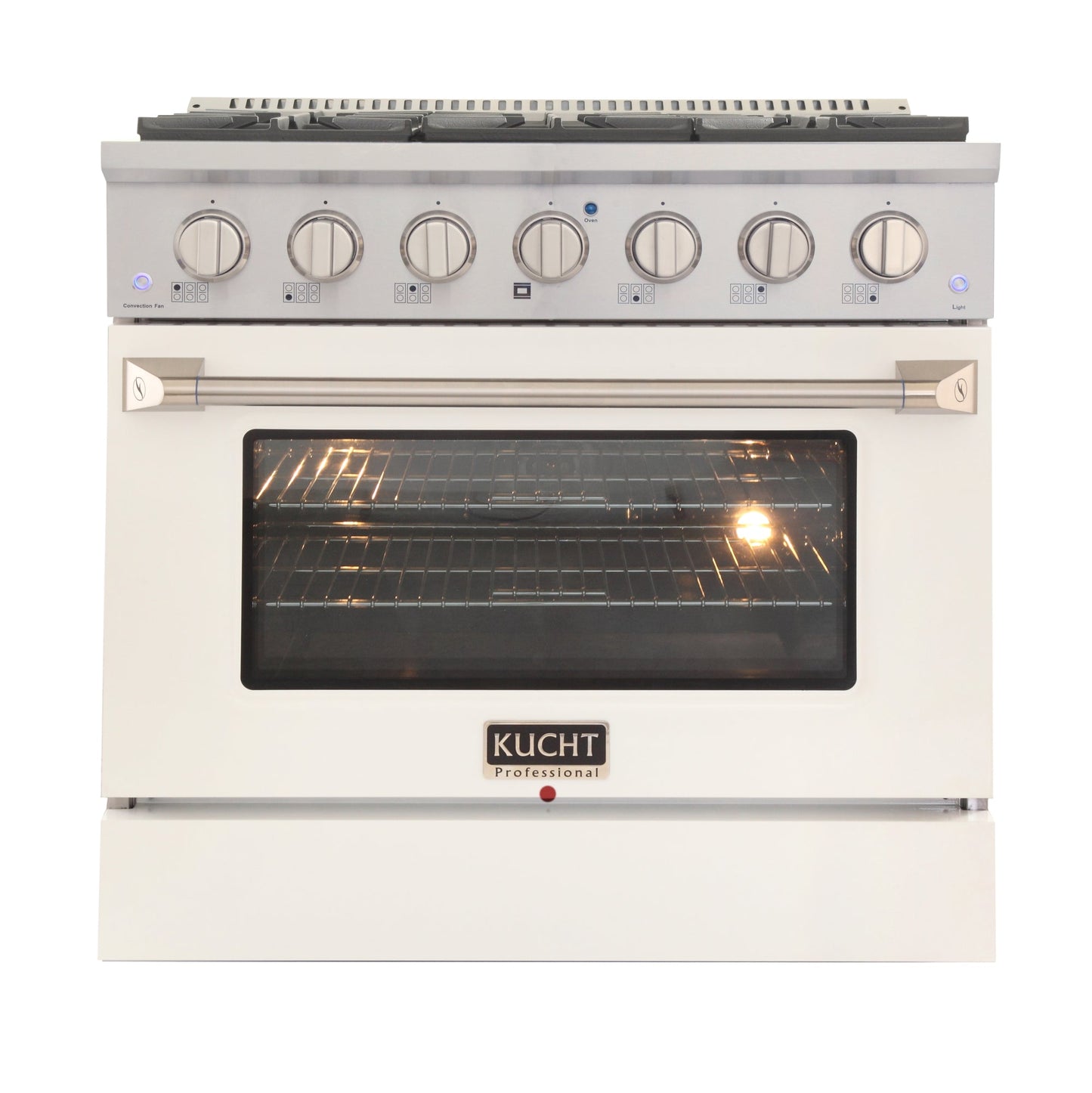 KUCHT Professional 36 in. 5.2 cu. ft. Dual Fuel Range for Propane Gas with Sealed Burners and Convection Oven in Stainless Steel