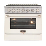 KUCHT Professional 36 in. 5.2 cu. ft. Dual Fuel Range for Propane Gas with Sealed Burners and Convection Oven in Stainless Steel