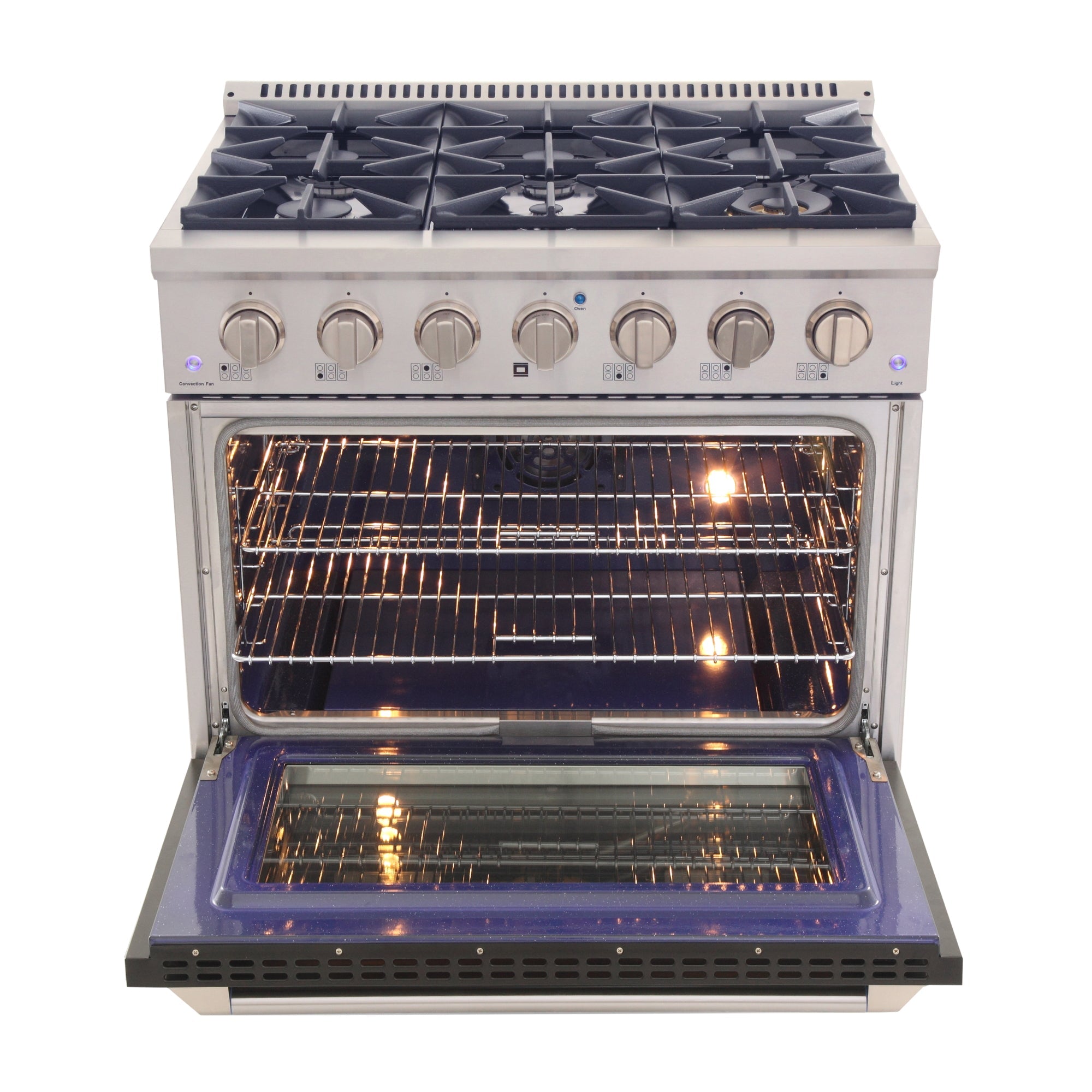 KUCHT Professional 36 in. 5.2 cu. ft. Natural Gas Range with Sealed Burners and Convection Oven in Stainless Steel
