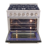KUCHT Professional 36 in. 5.2 cu. ft. Dual Fuel Range for Propane Gas with Sealed Burners and Convection Oven in Stainless Steel