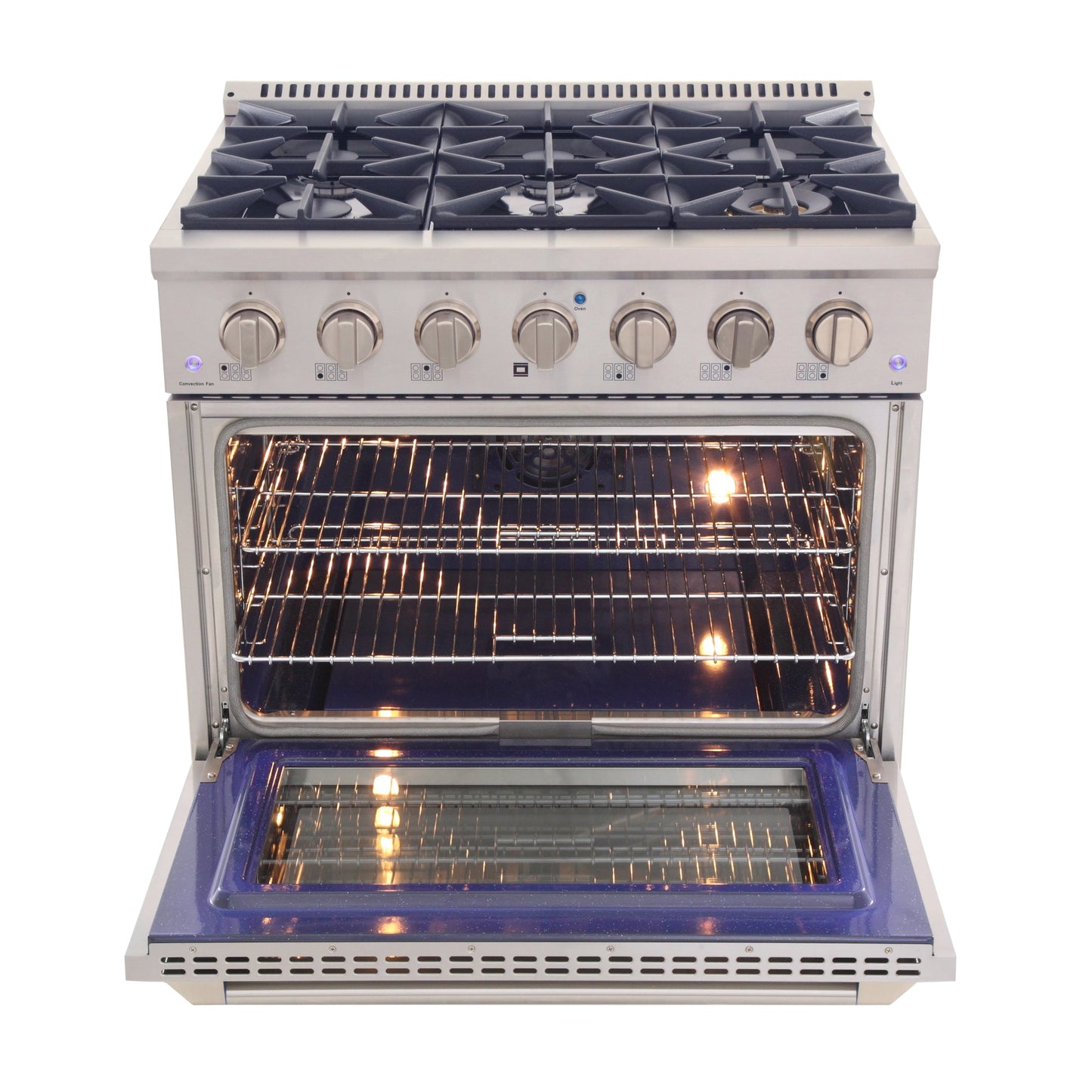 KUCHT Professional 36 in. 5.2 cu. ft. Natural Gas Range with Sealed Burners and Convection Oven in Stainless Steel