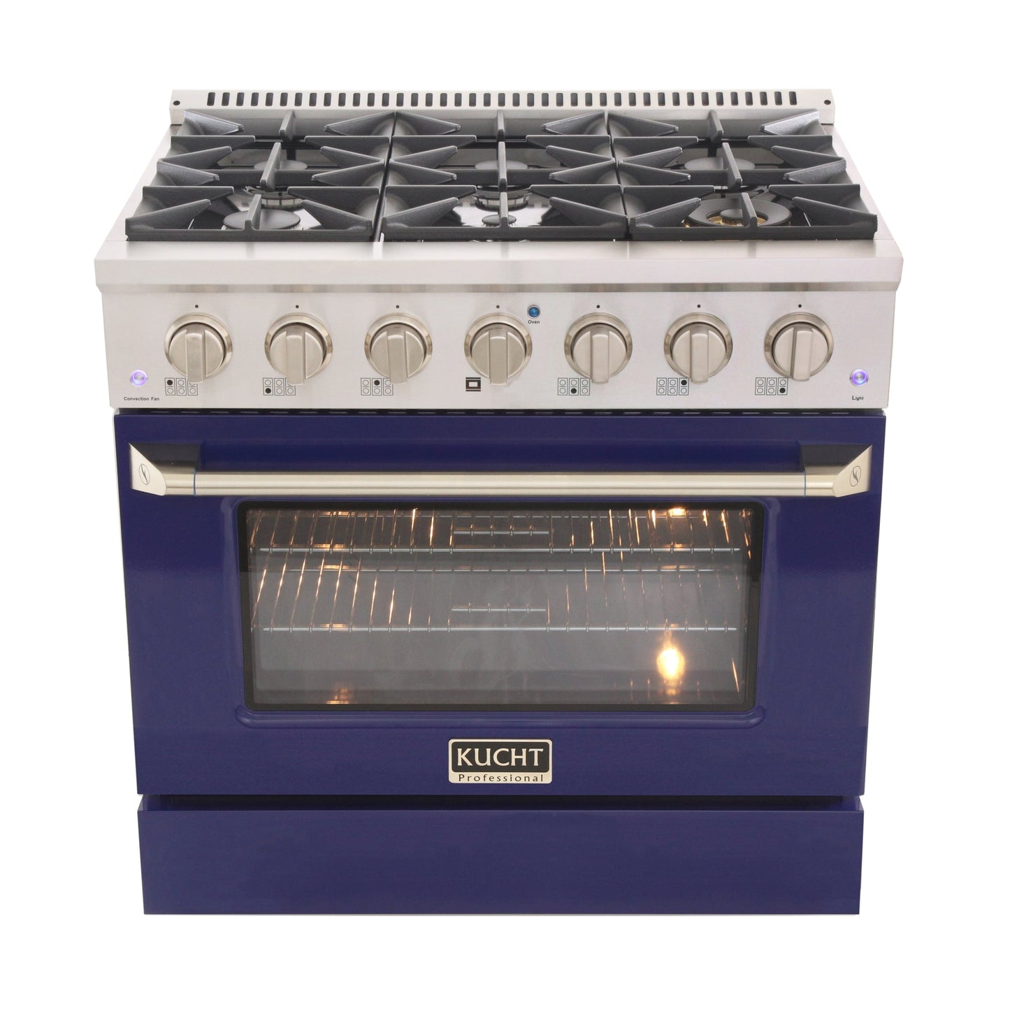 KUCHT Professional 36 in. 5.2 cu. ft. Dual Fuel Range for Propane Gas with Sealed Burners and Convection Oven in Stainless Steel