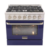 KUCHT Professional 36 in. 5.2 cu. ft. Propane Gas Range with Sealed Burners and Convection Oven in Stainless Steel