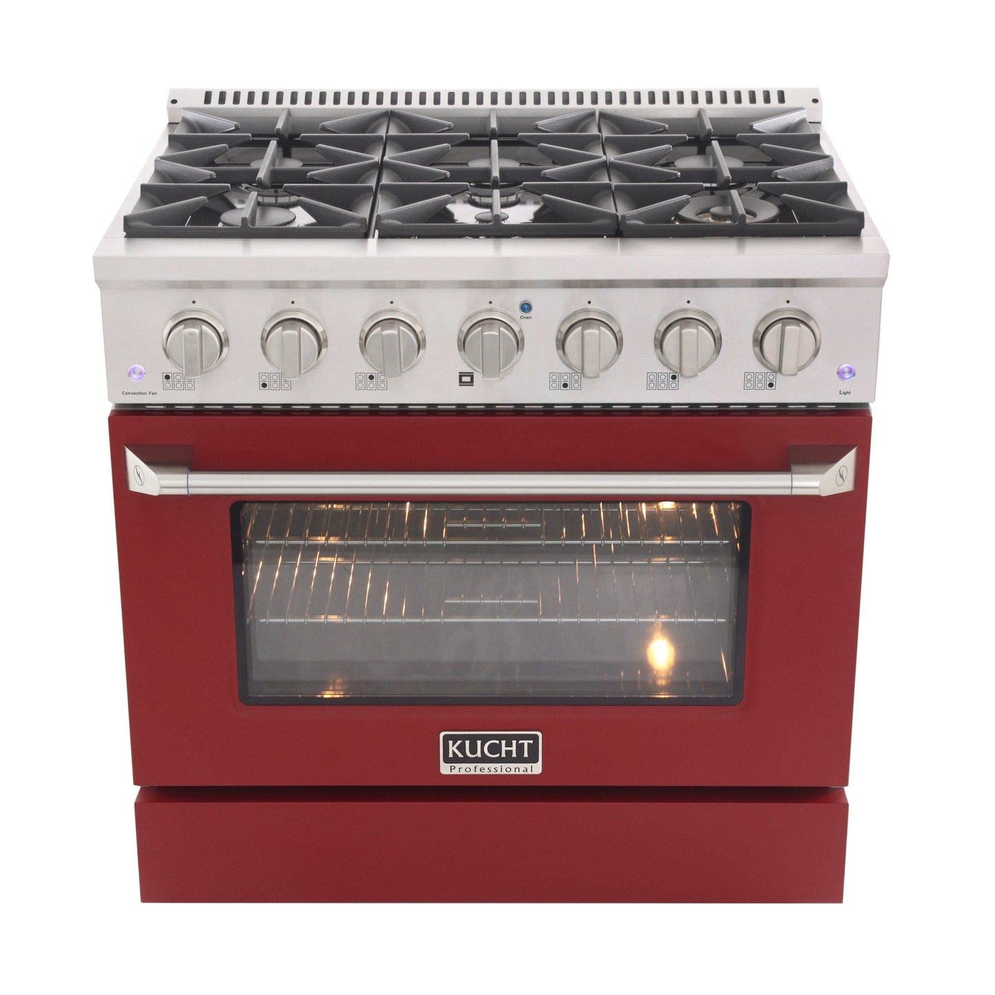 KUCHT Professional 36 in. 5.2 cu. ft. Dual Fuel Range for Propane Gas with Sealed Burners and Convection Oven in Stainless Steel