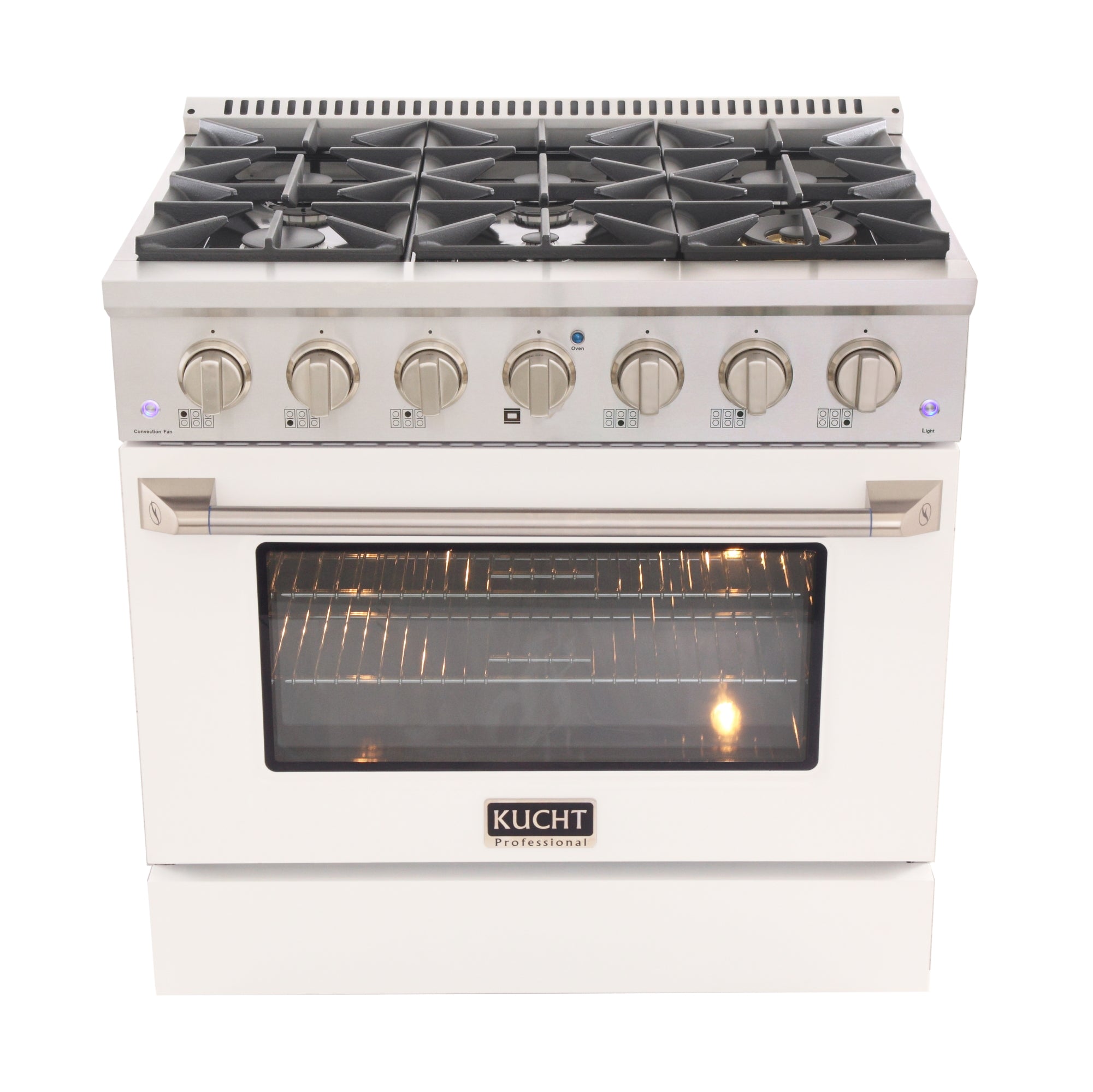 KUCHT Professional 36 in. 5.2 cu. ft. Natural Gas Range with Sealed Burners and Convection Oven in Stainless Steel