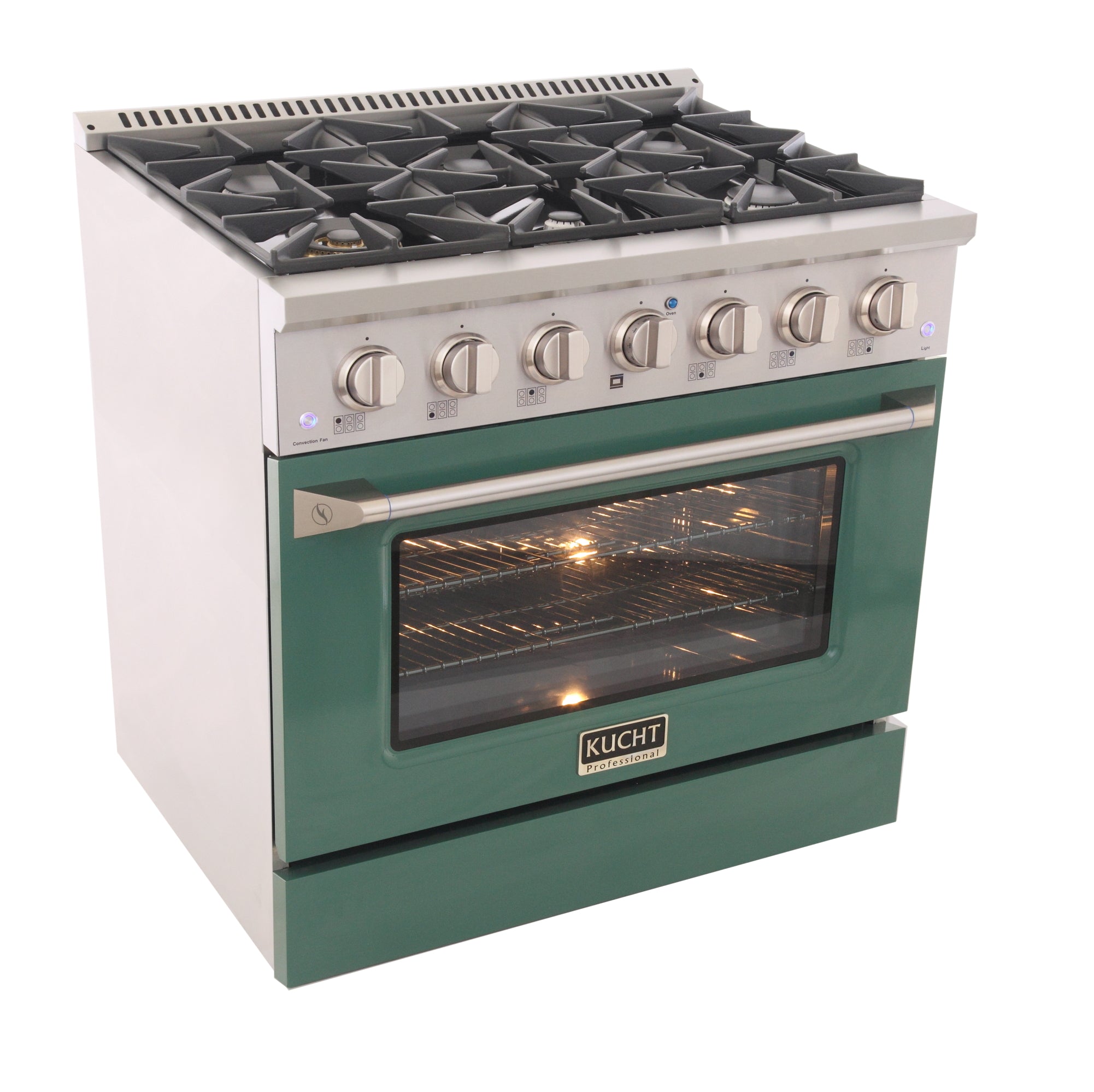 KUCHT Professional 36 in. 5.2 cu. ft. Propane Gas Range with Sealed Burners and Convection Oven in Stainless Steel