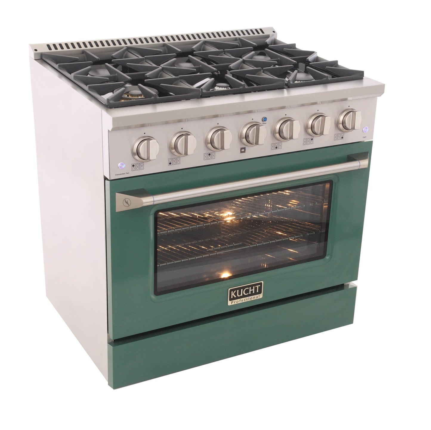 KUCHT Professional 36 in. 5.2 cu. ft. Natural Gas Range with Sealed Burners and Convection Oven in Stainless Steel