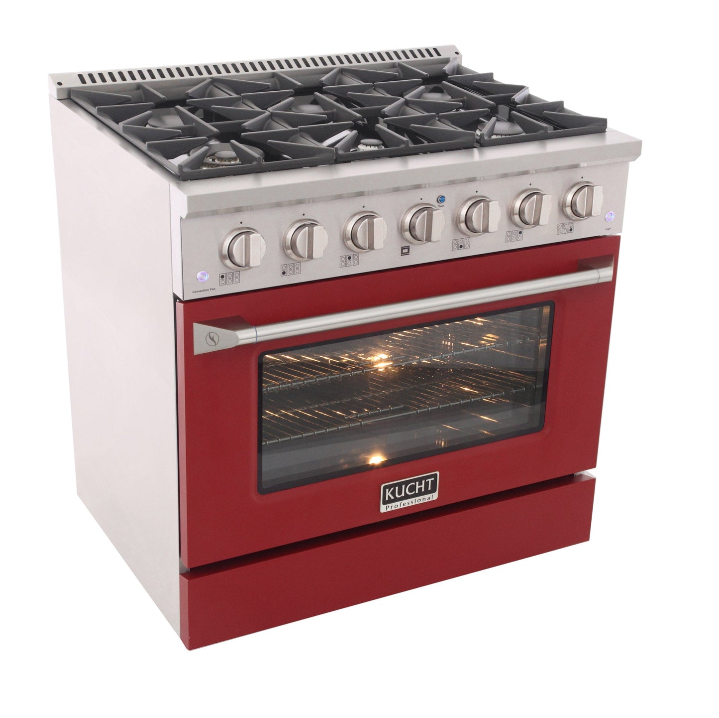 KUCHT Professional 36 in. 5.2 cu. ft. Dual Fuel Range for Propane Gas with Sealed Burners and Convection Oven in Stainless Steel