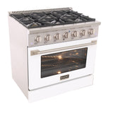 KUCHT Professional 36 in. 5.2 cu. ft. Natural Gas Range with Sealed Burners and Convection Oven in Stainless Steel