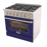 KUCHT Professional 36 in. 5.2 cu. ft. Dual Fuel Range for Natural Gas with Sealed Burners and Convection Oven in Stainless Steel