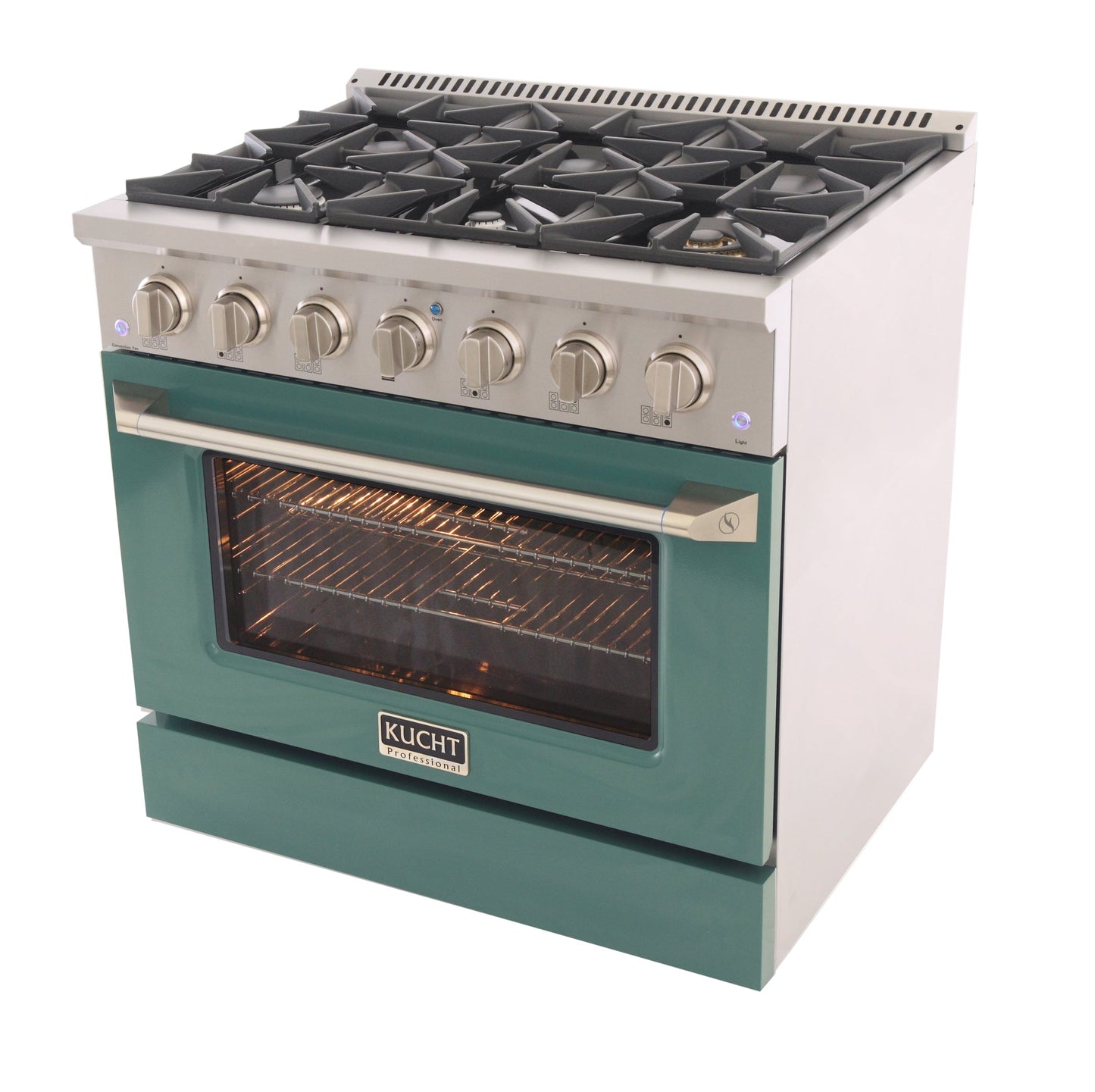 KUCHT Professional 36 in. 5.2 cu. ft. Dual Fuel Range for Propane Gas with Sealed Burners and Convection Oven in Stainless Steel