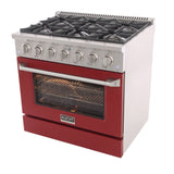 KUCHT Professional 36 in. 5.2 cu. ft. Dual Fuel Range for Propane Gas with Sealed Burners and Convection Oven in Stainless Steel