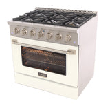 KUCHT Professional 36 in. 5.2 cu. ft. Dual Fuel Range for Propane Gas with Sealed Burners and Convection Oven in Stainless Steel