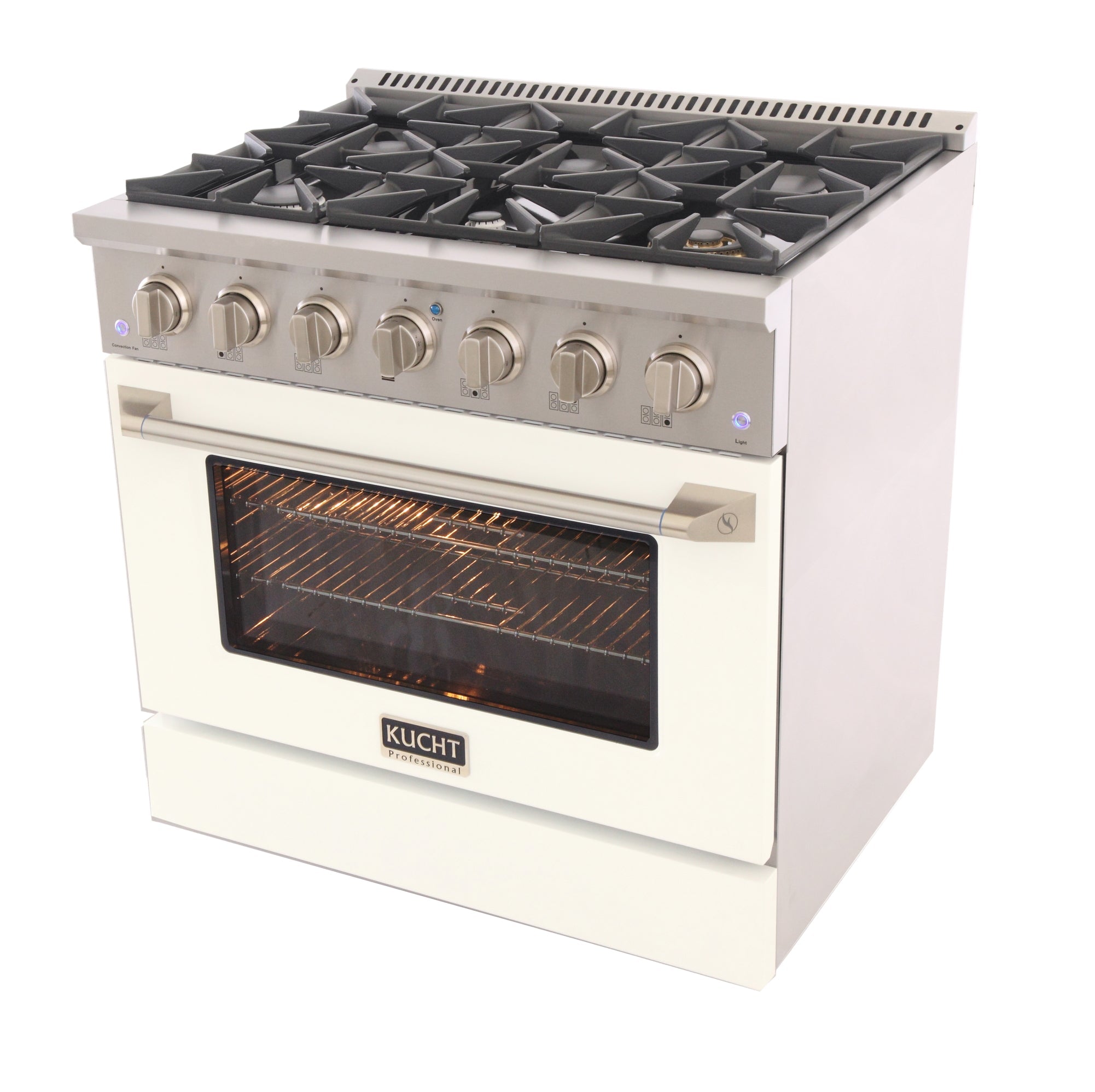 KUCHT Professional 36 in. 5.2 cu. ft. Dual Fuel Range for Propane Gas with Sealed Burners and Convection Oven in Stainless Steel