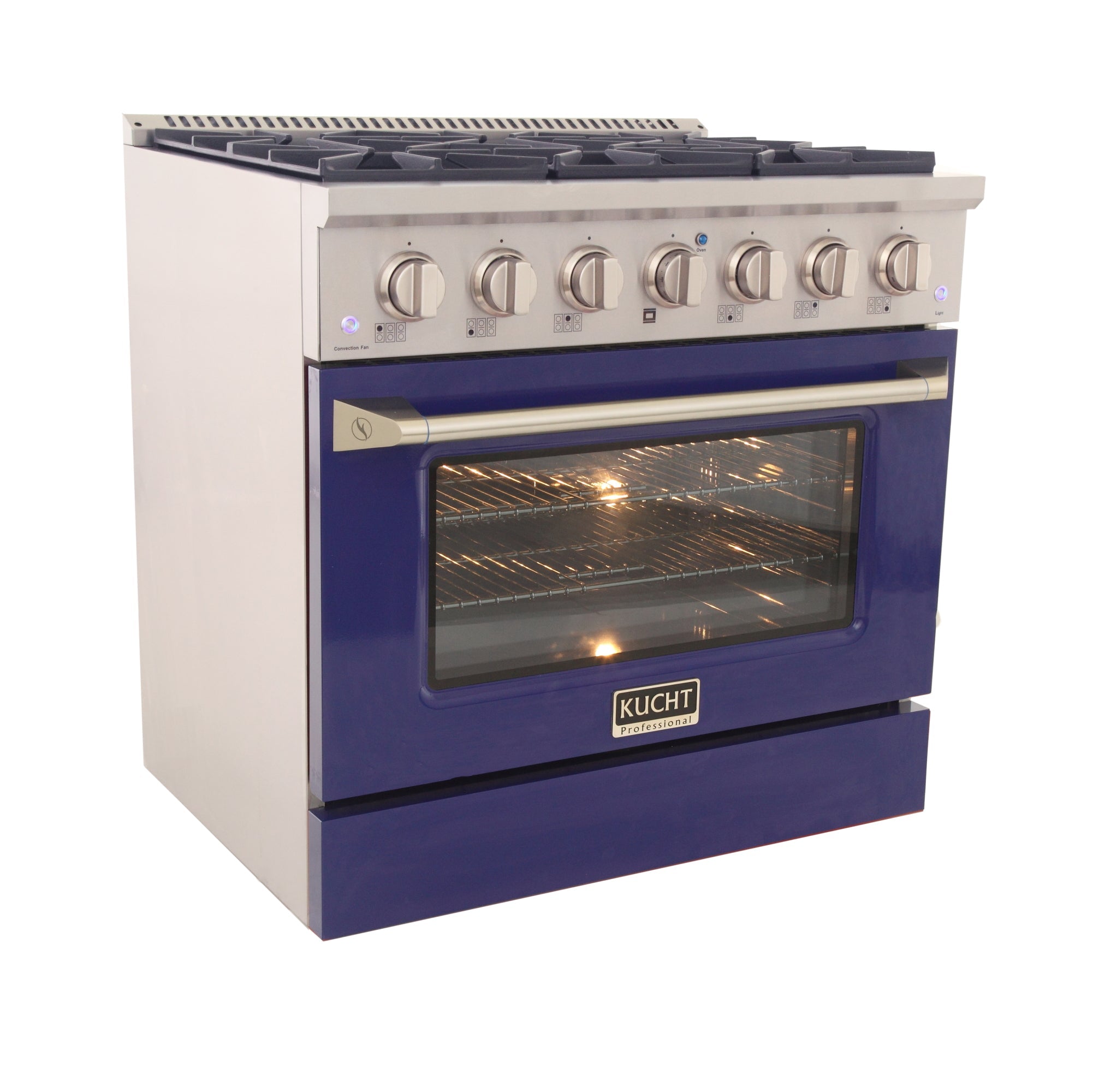 KUCHT Professional 36 in. 5.2 cu. ft. Dual Fuel Range for Propane Gas with Sealed Burners and Convection Oven in Stainless Steel