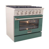 KUCHT Professional 36 in. 5.2 cu. ft. Dual Fuel Range for Propane Gas with Sealed Burners and Convection Oven in Stainless Steel