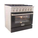 KUCHT Professional 36 in. 5.2 cu. ft. Propane Gas Range with Sealed Burners and Convection Oven in Stainless Steel