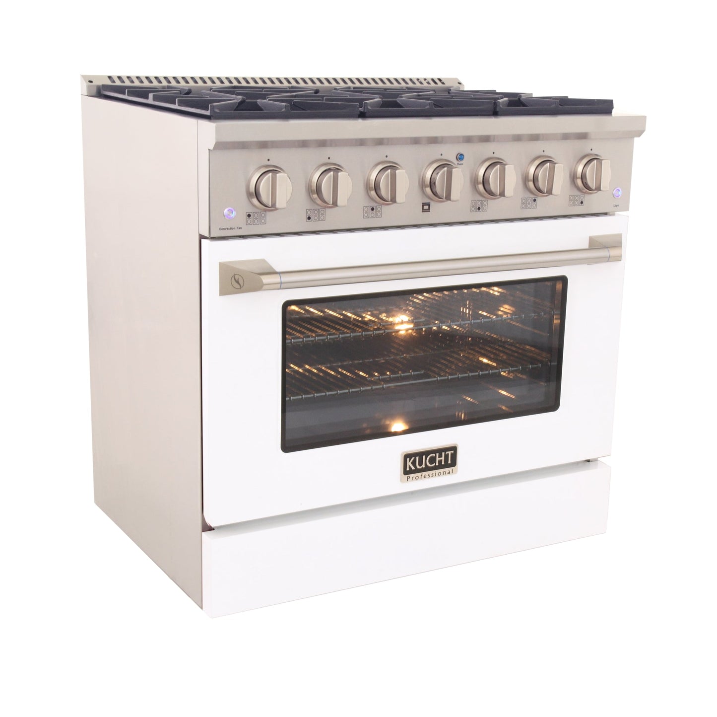 KUCHT Professional 36 in. 5.2 cu. ft. Dual Fuel Range for Propane Gas with Sealed Burners and Convection Oven in Stainless Steel