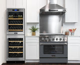 KUCHT Professional 36 in. 5.2 cu. ft. Propane Gas Range with Sealed Burners and Convection Oven in Stainless Steel