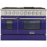 KUCHT Professional 48 in. 6.7 cu. ft. Dual Fuel Range for Natural Gas with Sealed Burners Griddle Grill and Two Ovens One Convection in Stainless Steel