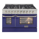 KUCHT Professional 48 in. 6.7 cu. ft. Natural Gas Range with Sealed Burners, Griddle/Grill and Two Ovens - One Convection - in Stainless Steel