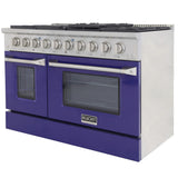 KUCHT Professional 48 in. 6.7 cu. ft. Natural Gas Range with Sealed Burners, Griddle/Grill and Two Ovens - One Convection - in Stainless Steel