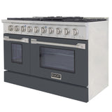 KUCHT Professional 48 in. 6.7 cu. ft. Propane Gas Range with Sealed Burners, Griddle/Grill and Two Ovens - One Convection - in Stainless Steel