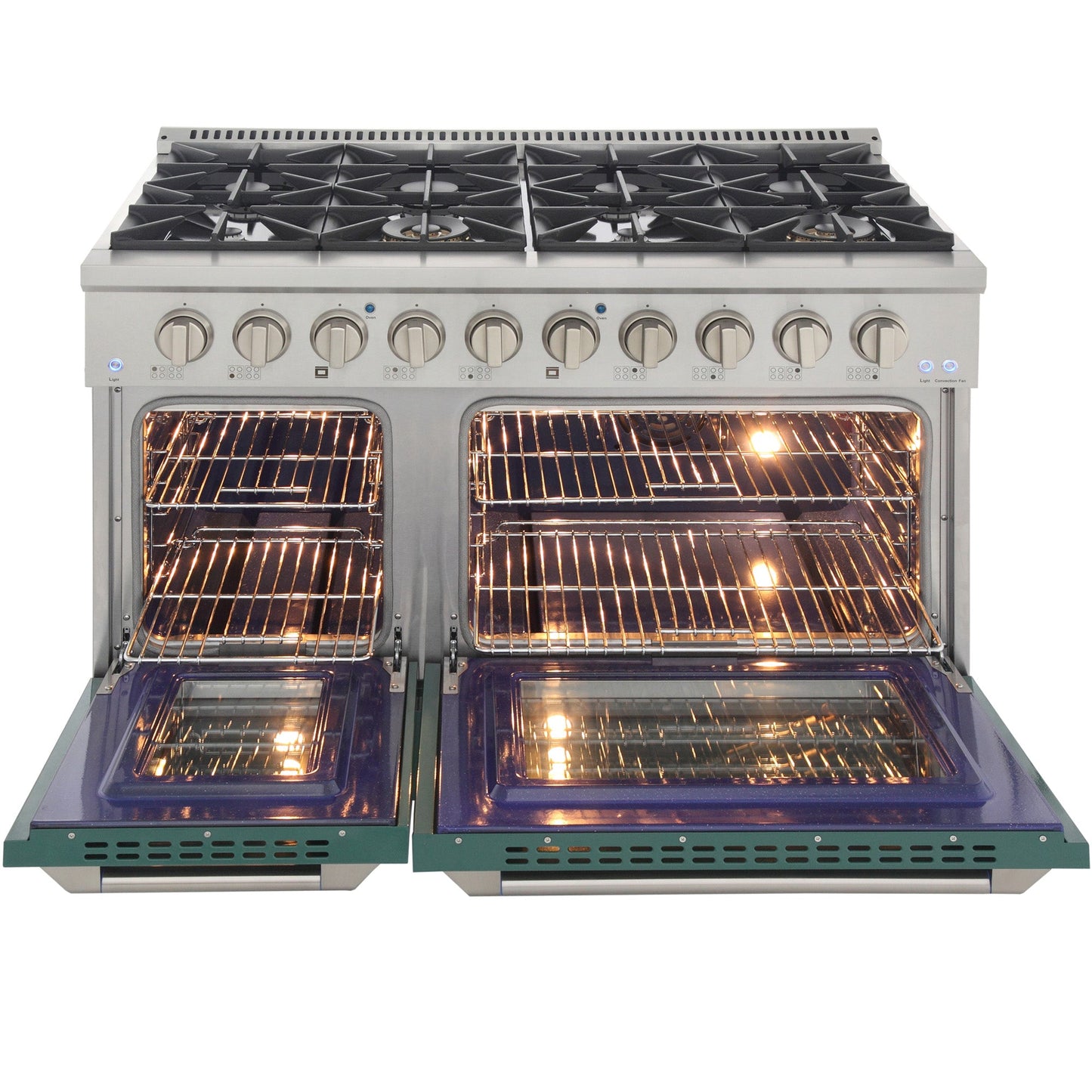 KUCHT Professional 48 in. 6.7 cu. ft. Natural Gas Range with Sealed Burners, Griddle/Grill and Two Ovens - One Convection - in Stainless Steel