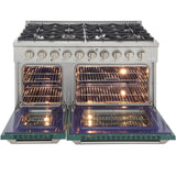KUCHT Professional 48 in. 6.7 cu. ft. Dual Fuel Range for Propane Gas with Sealed Burners Griddle Grill and Two Ovens One Convection in Stainless Steel