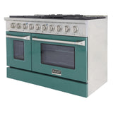 KUCHT Professional 48 in. 6.7 cu. ft. Dual Fuel Range for Propane Gas with Sealed Burners Griddle Grill and Two Ovens One Convection in Stainless Steel
