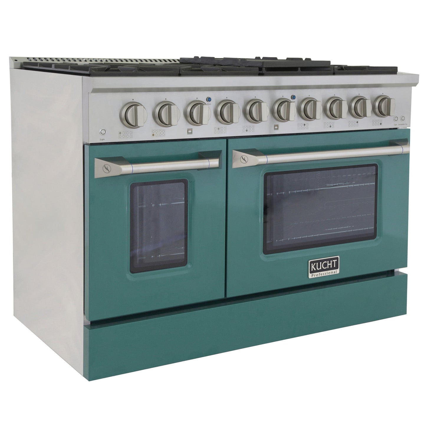 KUCHT Professional 48 in. 6.7 cu. ft. Propane Gas Range with Sealed Burners, Griddle/Grill and Two Ovens - One Convection - in Stainless Steel