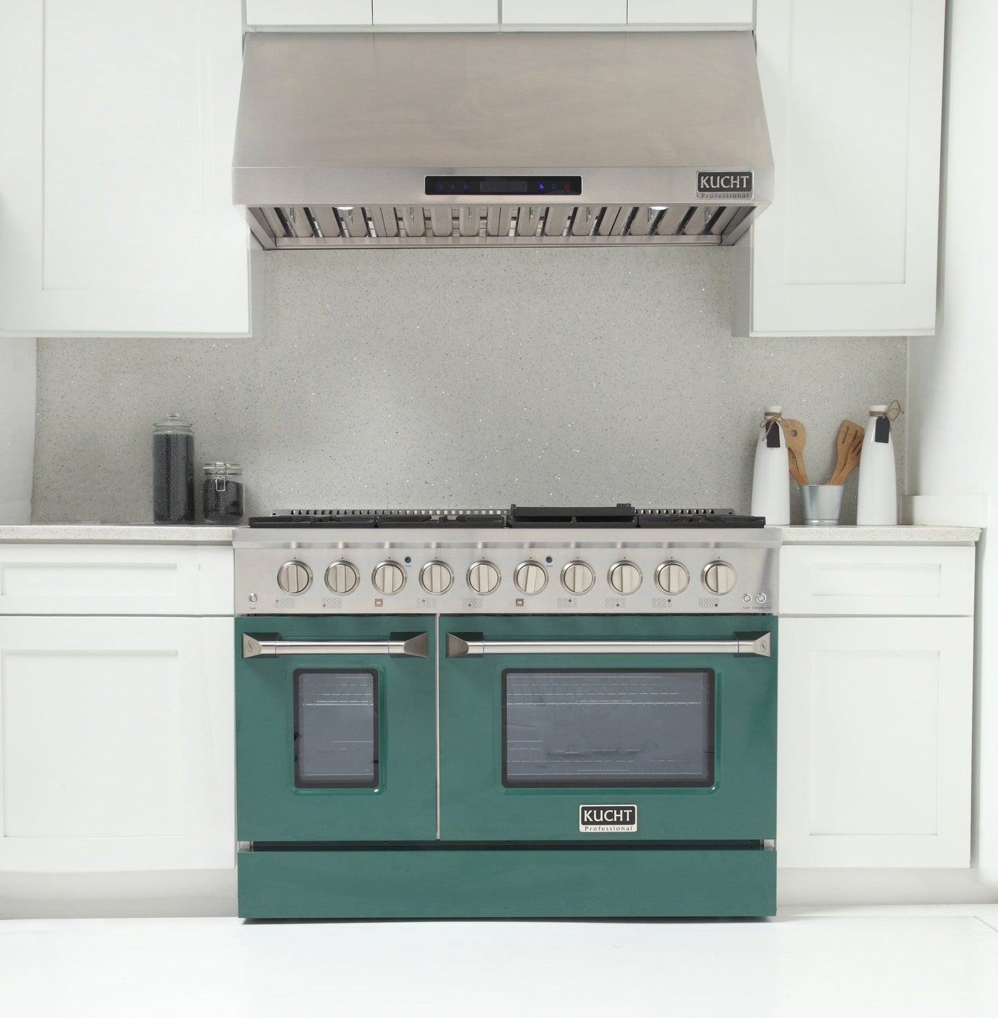 KUCHT Professional 48 in. 6.7 cu. ft. Natural Gas Range with Sealed Burners, Griddle/Grill and Two Ovens - One Convection - in Stainless Steel