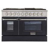 KUCHT Professional 48 in. 6.7 cu. ft. Dual Fuel Range for Propane Gas with Sealed Burners Griddle Grill and Two Ovens One Convection in Stainless Steel