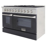 KUCHT Professional 48 in. 6.7 cu. ft. Dual Fuel Range for Propane Gas with Sealed Burners Griddle Grill and Two Ovens One Convection in Stainless Steel