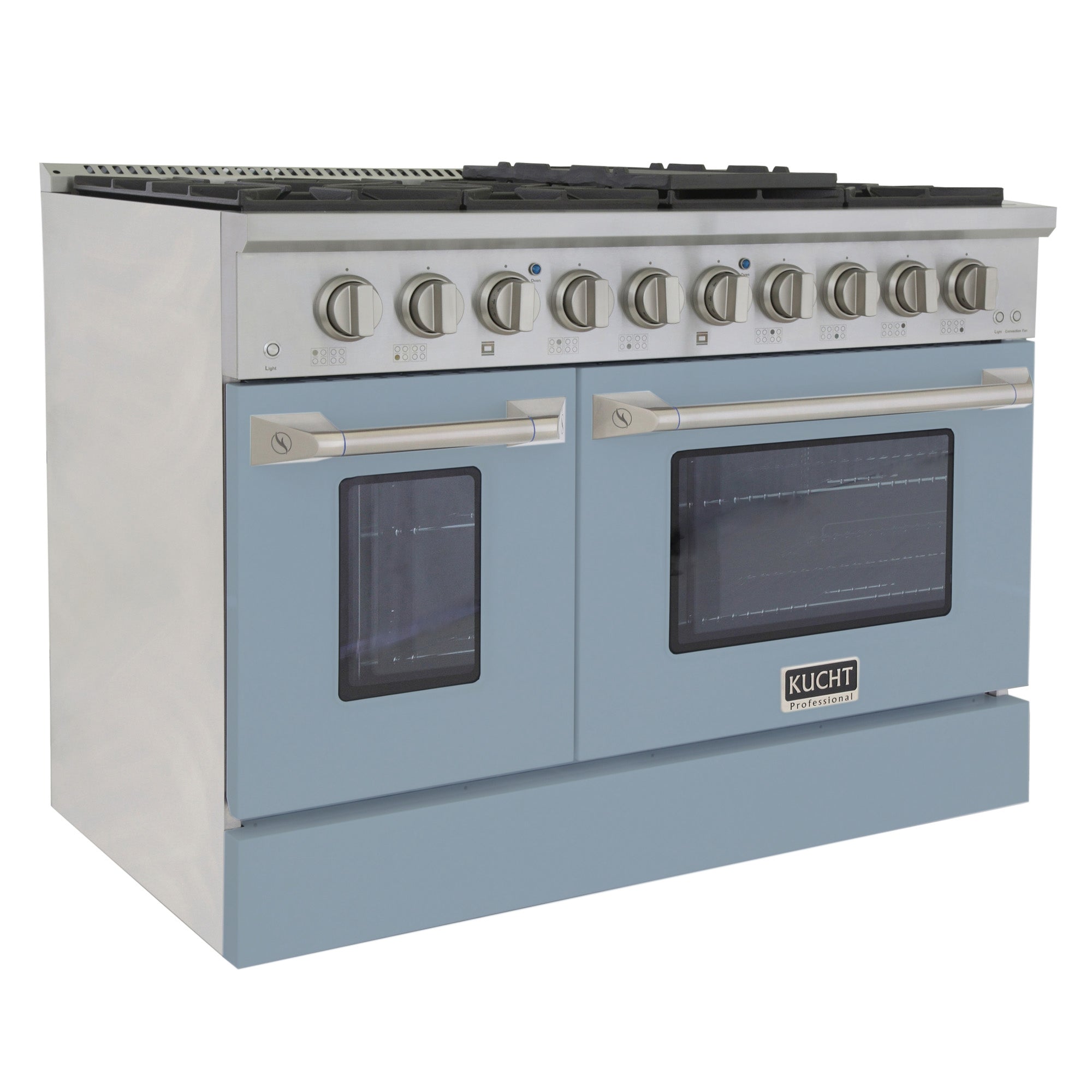 KUCHT Professional 48 in. 6.7 cu. ft. Natural Gas Range with Sealed Burners, Griddle/Grill and Two Ovens - One Convection - in Stainless Steel