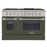 KUCHT Professional 48 in. 6.7 cu. ft. Propane Gas Range with Sealed Burners, Griddle/Grill and Two Ovens - One Convection - in Stainless Steel